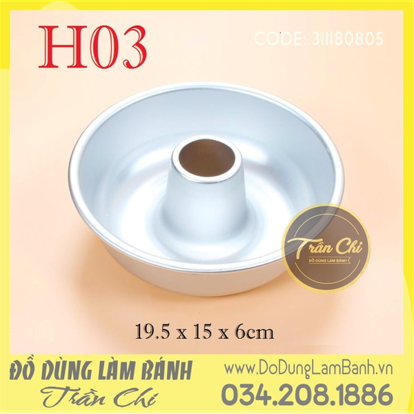 Khuôn Chiffon tròn lõi liền 8 inch - H03
