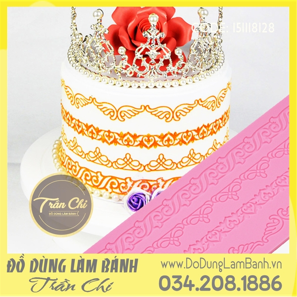 Khuôn silicone Fondant lace hoa văn 4 loại