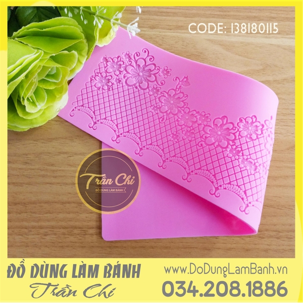 Khuôn silicone Fondant lace rào hoa lớn nhỏ