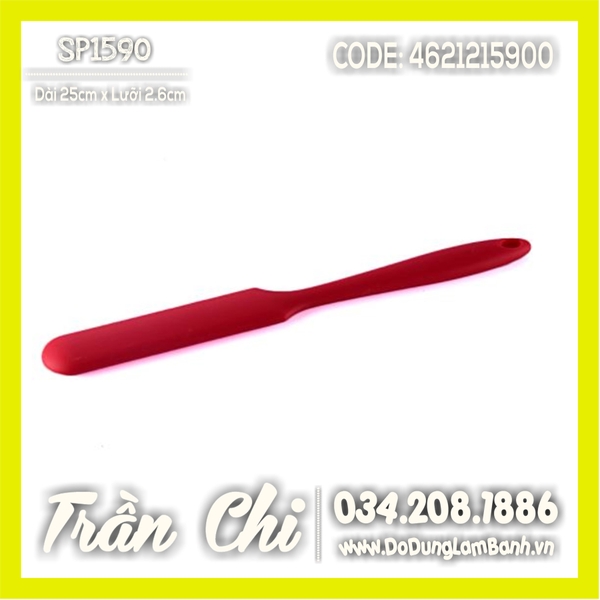 Cây phới vét SPATULA silicone lưỡi DẸP DÀI - 25cm (MÀU NGẪU NHIÊN) (SP1590)