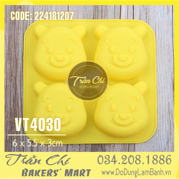 Khuôn silicone vỉ Gấu POOH 4c trung (VT4030)