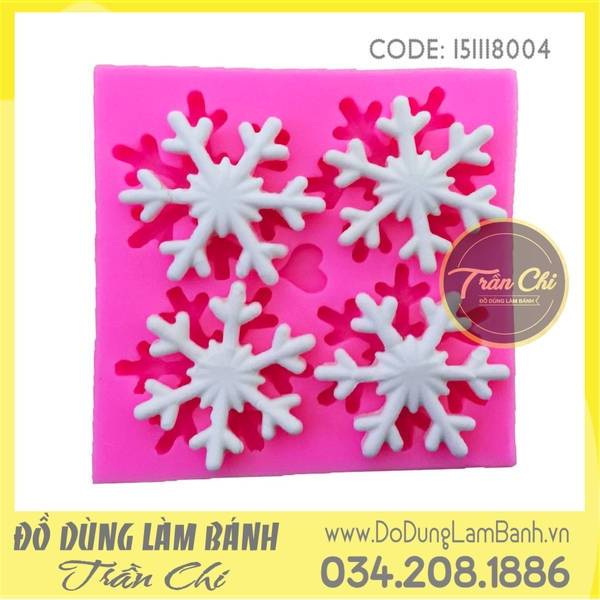 Khuôn silicone Hoa tuyết 4c VUÔNG (Updated 11/21)