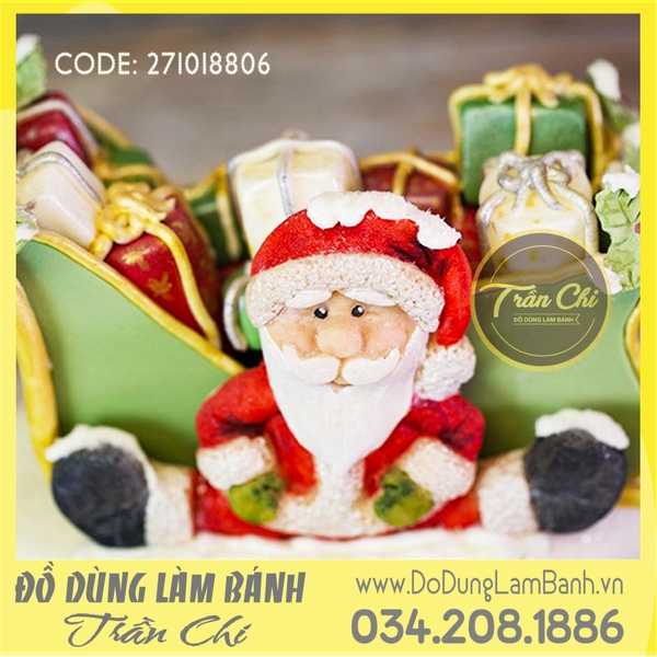 Khuôn silicone Ông Noel ngồi - Xám (BEST)
