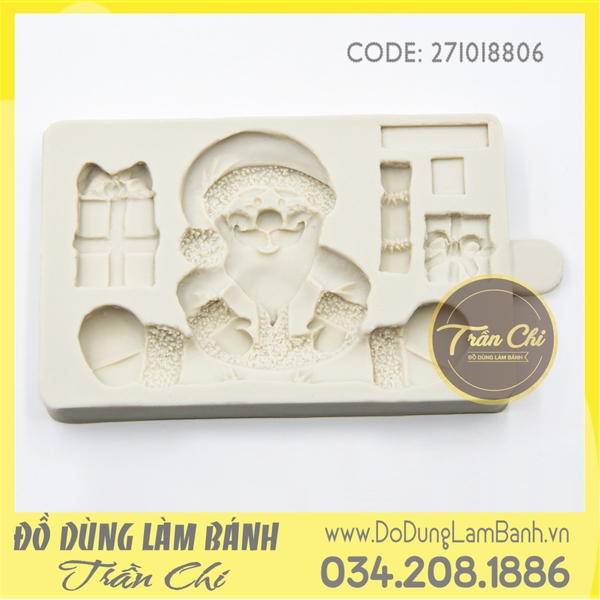 Khuôn silicone Ông Noel ngồi - Xám (BEST)