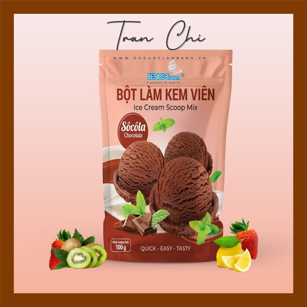 Bột làm kem VIÊN BENUS CREAM - Vị SOCOLA  - 100GR (7/4)