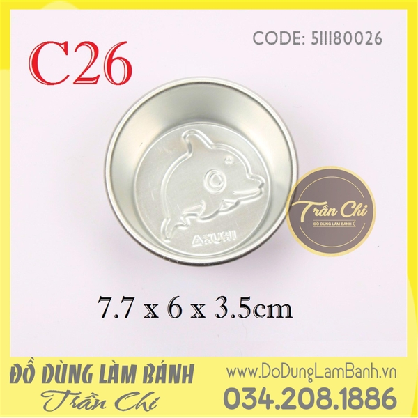 Khuôn nhôm đúc tròn Cá Heo - C26