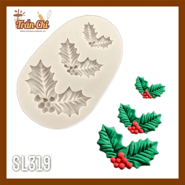 SL319 - Khuôn silicone Nhành lá Trạng Nguyên lớn, nhỏ 3c (3/11)