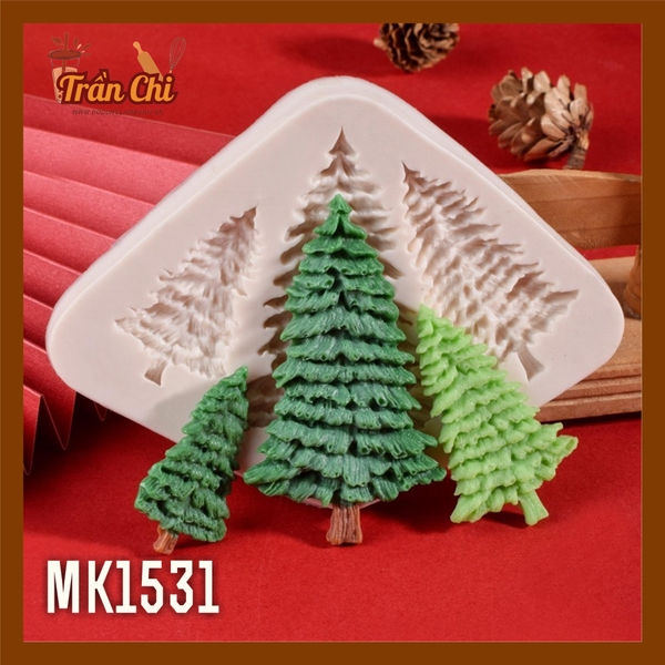 MK1531 - Khuôn silicone Cây Thông Noel xòe lớn nhỏ 3c (11/11)