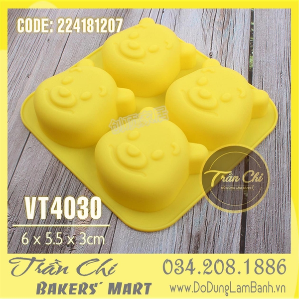Khuôn silicone vỉ Gấu POOH 4c trung (VT4030)