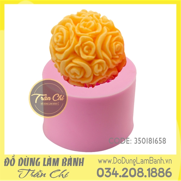 Khuôn silicone Quả cầu hoa hồng
