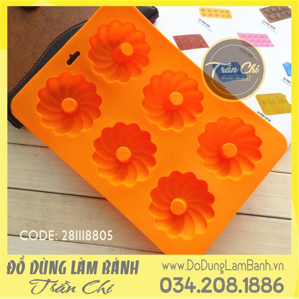 Khuôn silicone vỉ Tròn xoắn lõi tròn 6c