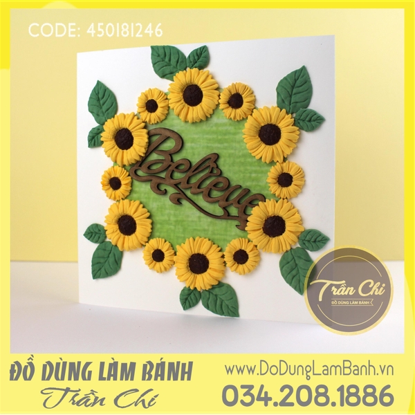 Khuôn silicone Hoa Hướng Dương và lá (SF1246)