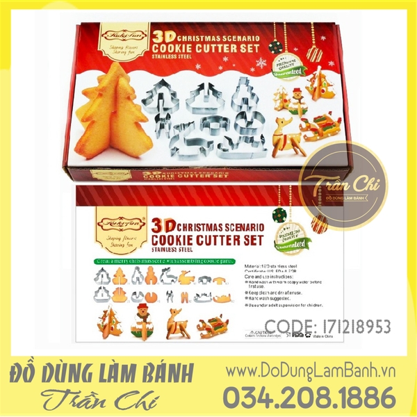 Set cookie 3D Xmas 8 món - LỚN