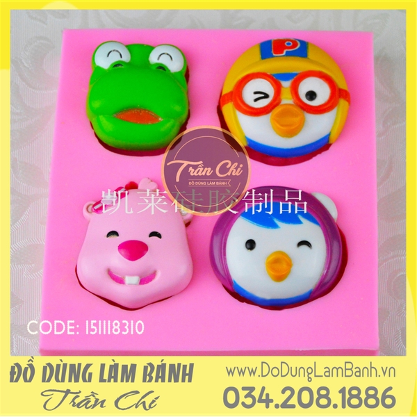 Khuôn silicone Mặt hoạt hình 4c