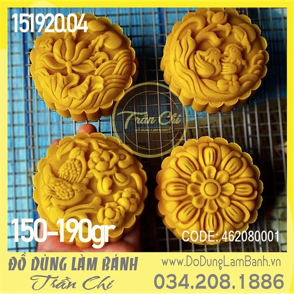 Khuôn TTLX 150-190gr - 04 mặt TRÒN (ĐÔI CHIM 2c, Hoa, Sen) (151920.04)