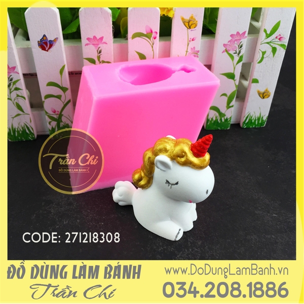 Khuôn silicone Ngựa Unicorn ngồi nhỏ