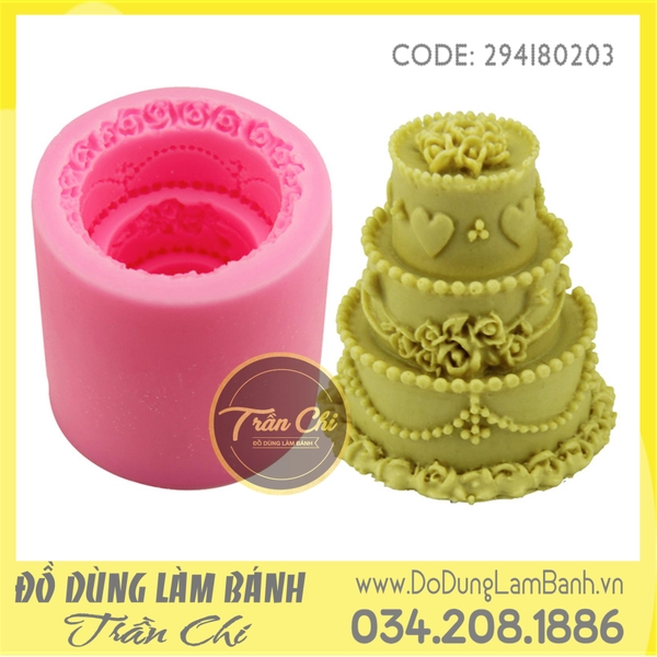 Khuôn silicone Bánh kem 3 tầng