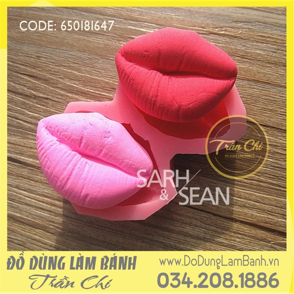 Khuôn silicone Đôi môi 2c nhỏ