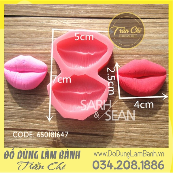 Khuôn silicone Đôi môi 2c nhỏ