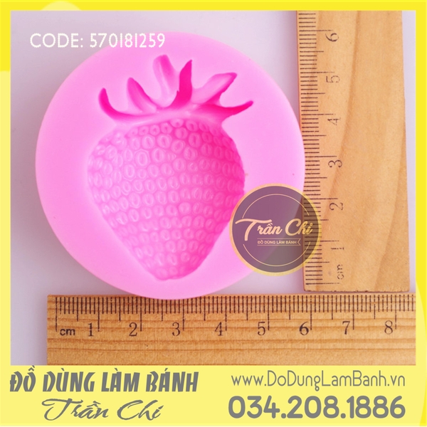 Khuôn silicone Trái DÂU TÂY 1C LỚN