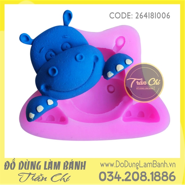 Khuôn silicone Hà mã