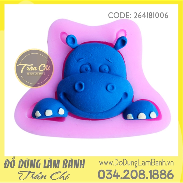 Khuôn silicone Hà mã