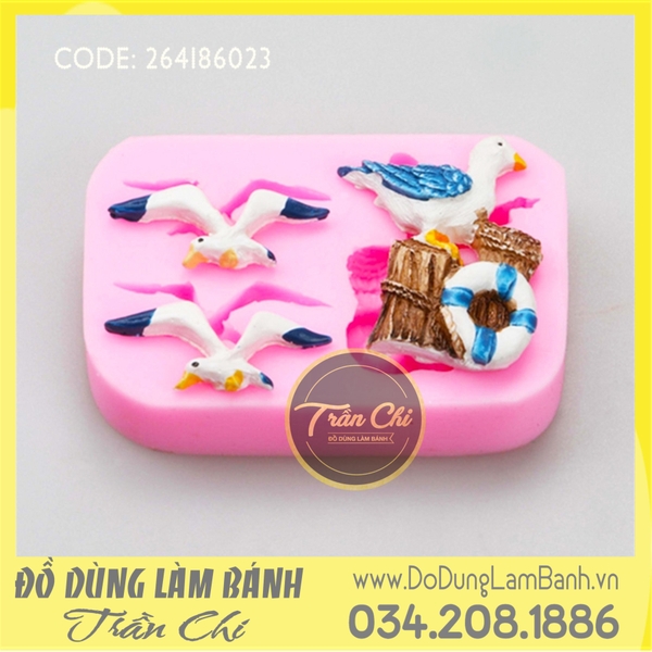 Khuôn silicone Hải âu bay, đứng 3c