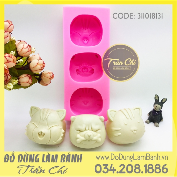 Khuôn silicone Mặt Cọp, Chó, Mèo