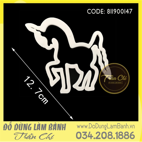 Ấn nhựa trắng 1c - Hình Unicorn
