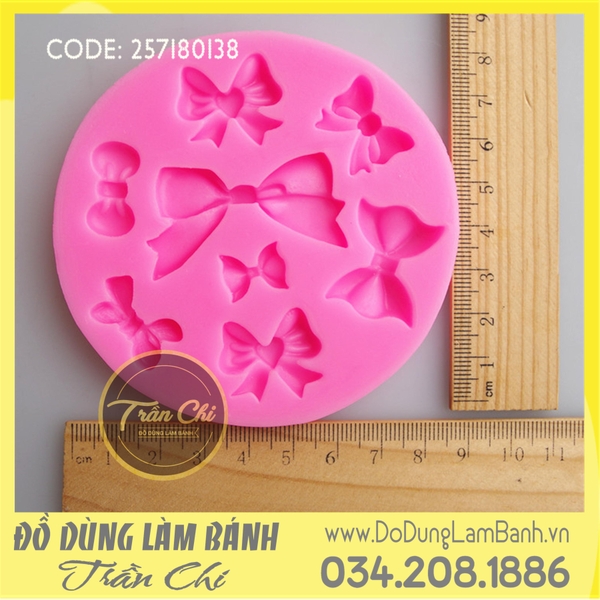 Khuôn silicone NƠ nhiều size vỉ tròn