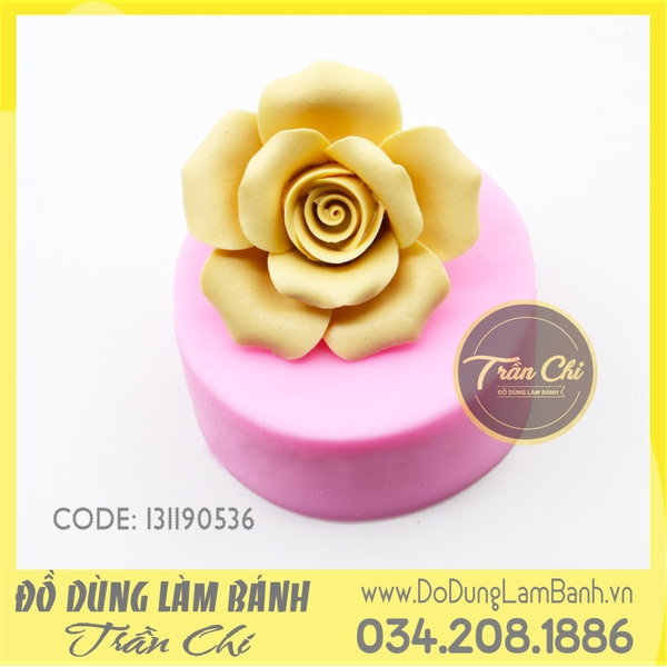 Khuôn silicone Hoa hồng nhụy xoắn cánh cúp (0536)
