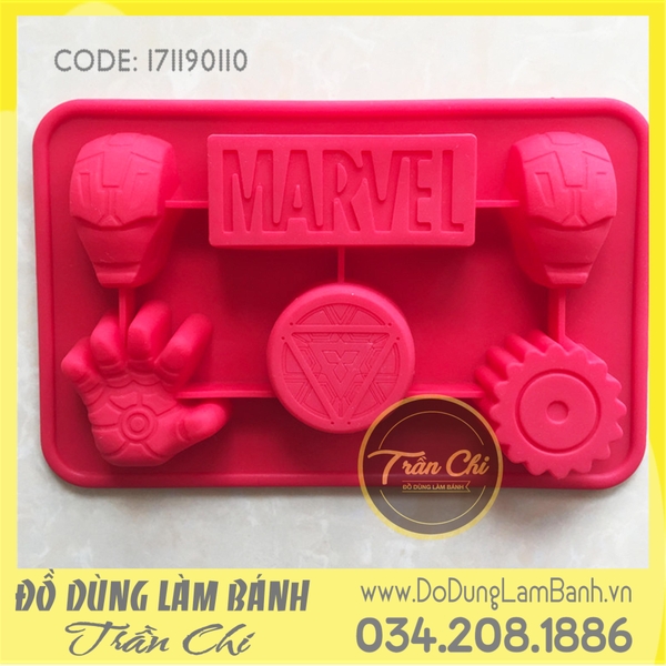 Khuôn silicone vỉ Marvel iron man