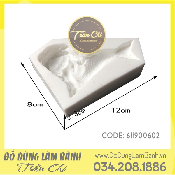 Khuôn silicone Nàng tiên cá ngồi - Xám