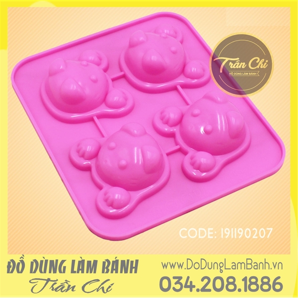 Khuôn silicone vỉ Mặt mèo 4c