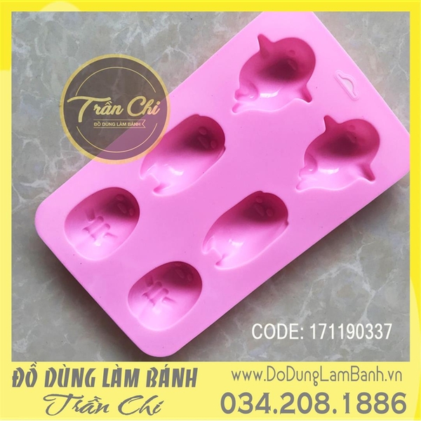 Khuôn silicone vỉ Gấu lười 6c