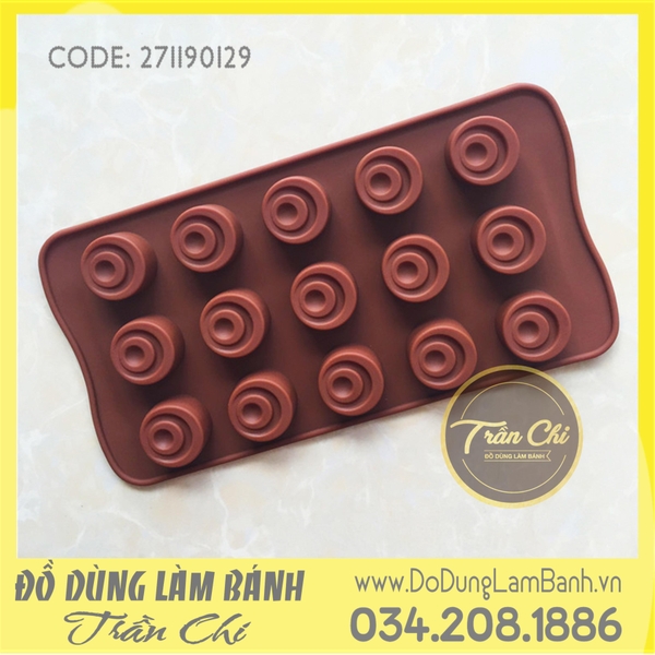 Khuôn silicone vỉ Vòng tròn đôi 15c