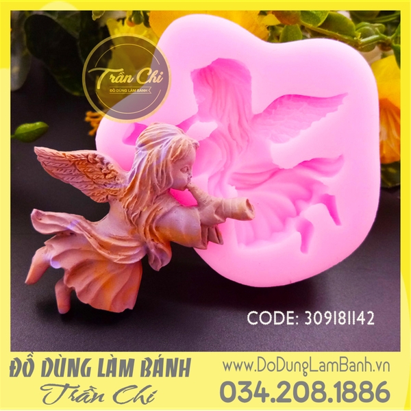 Khuôn silicone Thiên thần thổi tù và