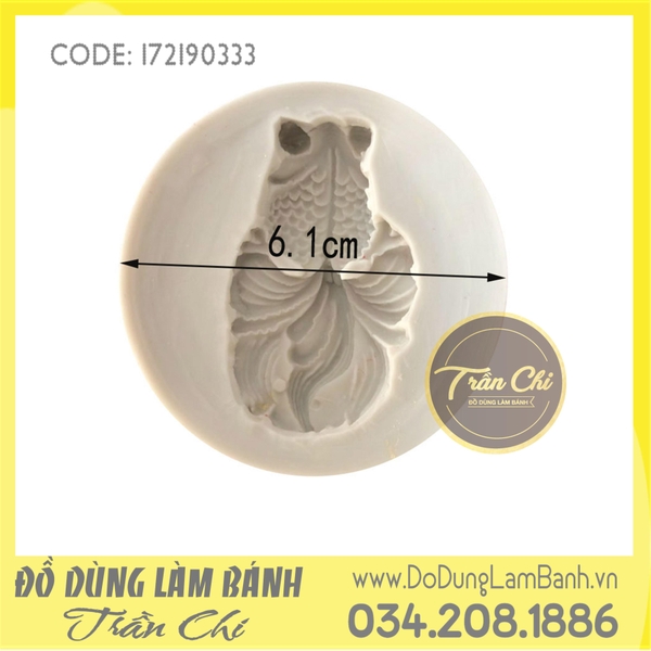 Set 3 khuôn silicone cá đuôi xòe - Xám