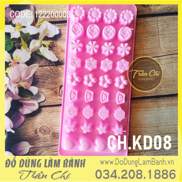 Khuôn nhựa CH - KD08 - 36 viên hoa, sao, sò, tim