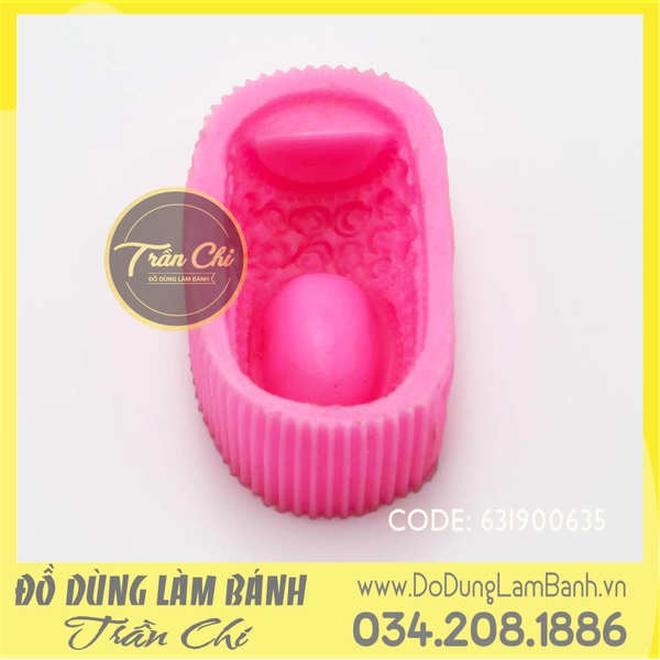 Khuôn silicone Giày hoa hồng bé gái nhỏ 1c