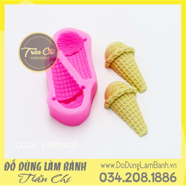 Khuôn silicone Kem ốc quế 2c