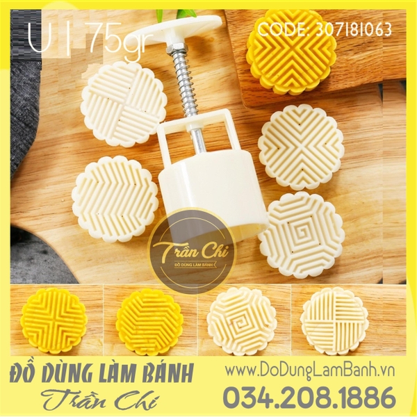 Khuôn TTLX 75gr - 04 mặt tròn (hoa văn đường thẳng) (Mẫu U)