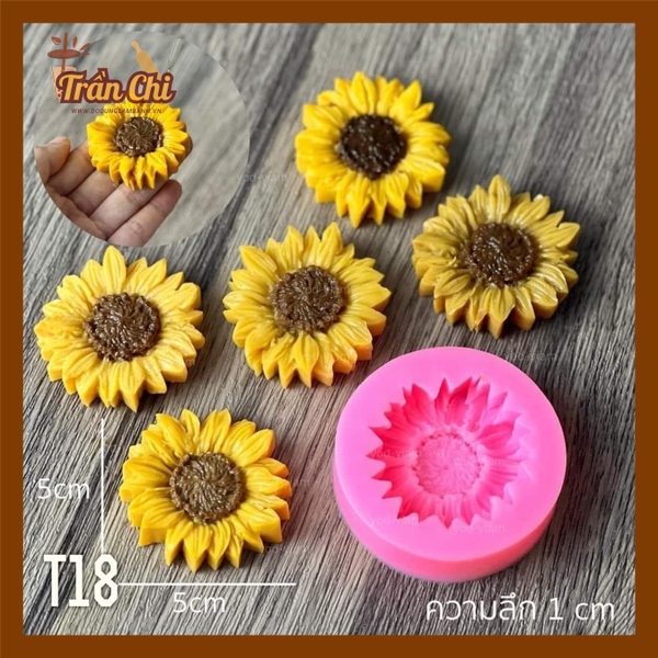 T18 - Khuôn silicone Hoa HƯỚNG DƯƠNG Thái 5.5CM (15/9)