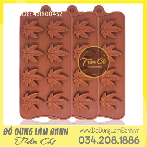 Khuôn silicone vỉ Lá phong 8c nâu