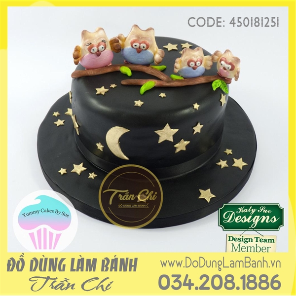 Khuôn silicone 3 cú bay trên cành lớn - Xám