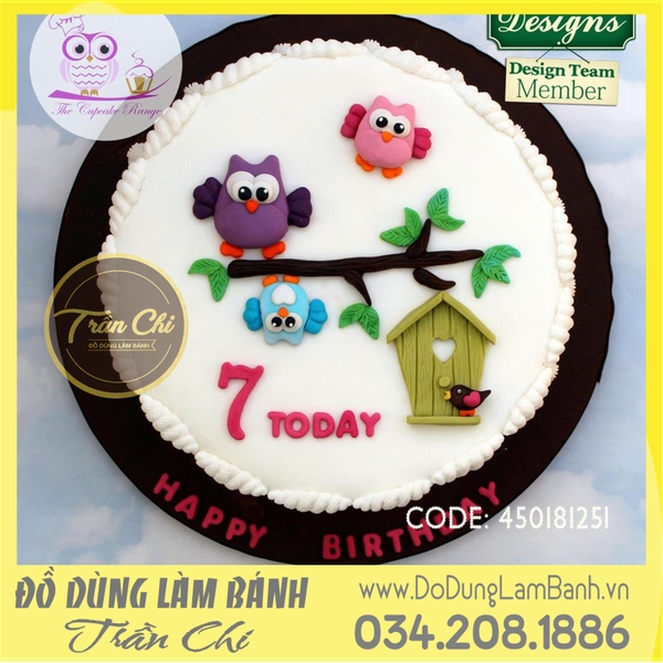 Khuôn silicone 3 cú bay trên cành lớn - Xám