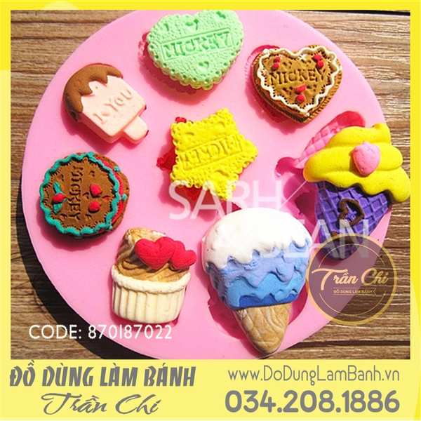 Khuôn silicone Kem bánh đủ loại tròn