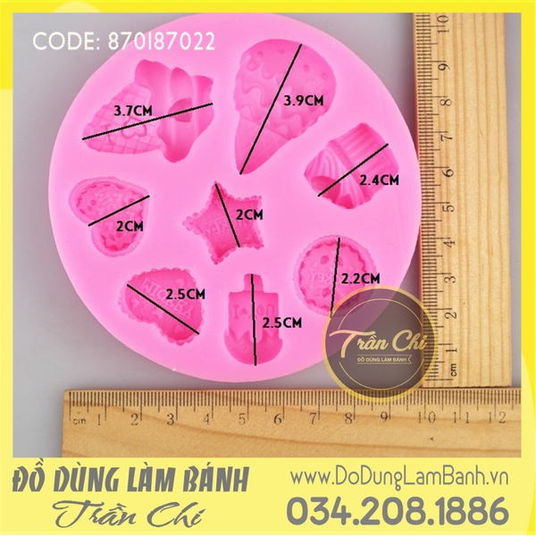 Khuôn silicone Kem bánh đủ loại tròn