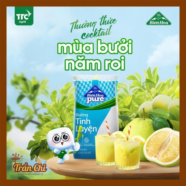 Đường Cát Trắng Tinh Luyện PURE Biên Hòa - 1KG (25/11) (B20)