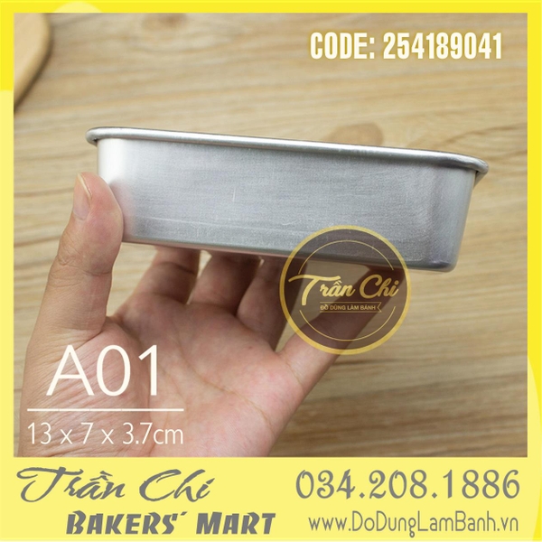 LA01 - Khuôn LOAF nhôm đúc chữ nhật Bánh Mì - A01 (13x7x3.7cm) (4/6)